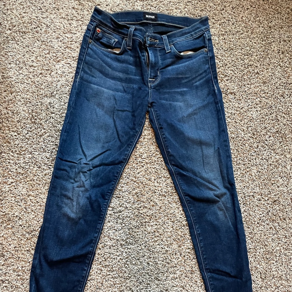 Hudson cropped dark denim jean
